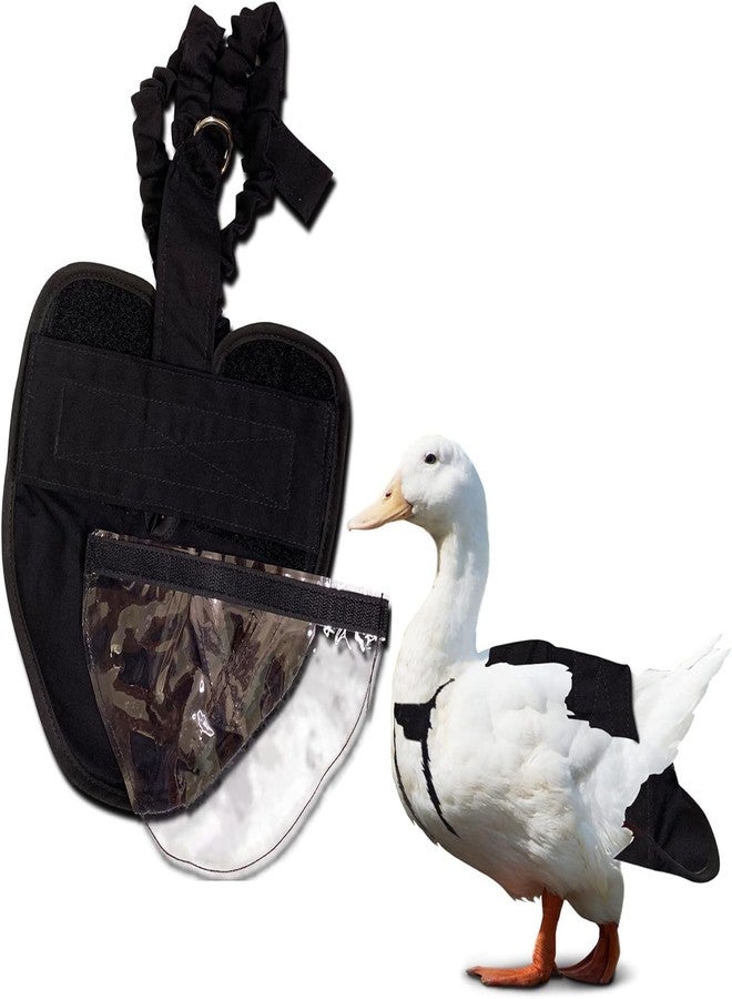 Holster Hen Holster Wrap-Around Duck Diaper with Removable Liner & Adjustable Tab – Pekin Duck Diapers for Pet Ducks, Bird Diaper, Duck Accessories – Durable, Secure Fit, Easy-to-Wear - Made in USA - Black - Image 1
